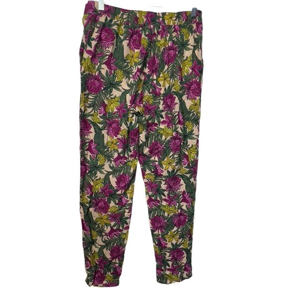 NWOT H&M Tropical Floral lounge work Pants sz 8 - Picture 1 of 14
